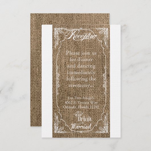 3.5x7 Opvang Kaart Eat Drink moet gehuwd zijn (Voorkant / Achterkant)