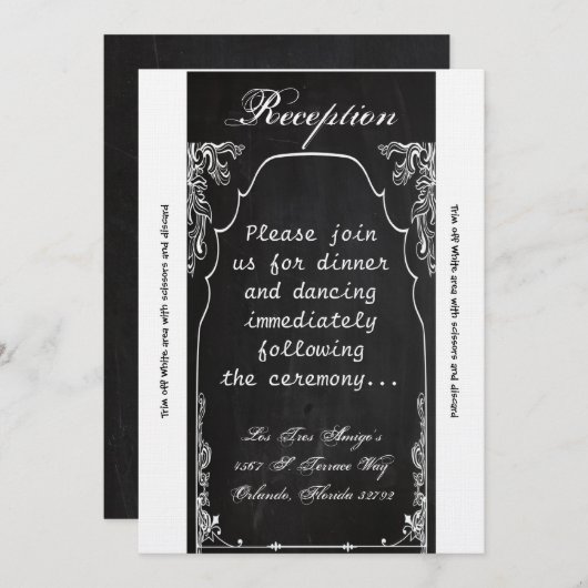 3.5x7 Opvang Kaart Modern Chalkboard (Voorkant / Achterkant)