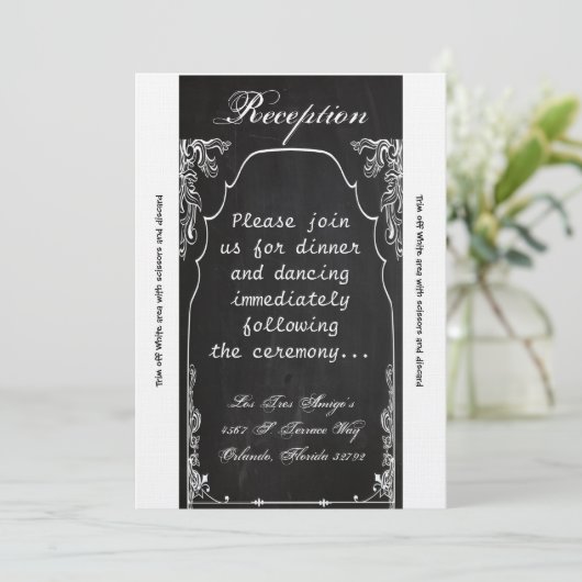 3.5x7 Opvang Kaart Modern Chalkboard (Staand voorkant)