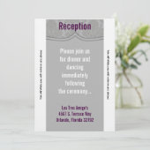 3.5x7 Opvang Kaart Modern Grey Damask (Staand voorkant)