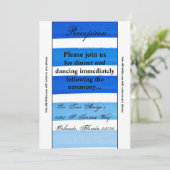 3.5x7 Opvang Kaart Ombre Stripe Blue Line Fade (Staand voorkant)