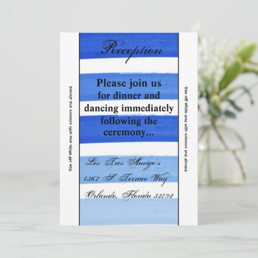 3.5x7 Opvang Kaart Ombre Stripe Blue Line Fade (Staand voorkant)