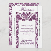 3.5x7 Opvang Kaart Plum Paars Damask (Voorkant / Achterkant)