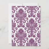 3.5x7 Opvang Kaart Plum Paars Damask (Achterkant)
