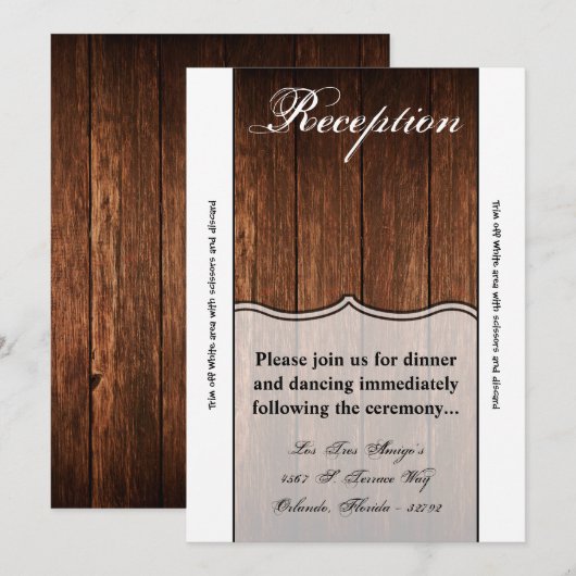 3.5x7 Opvangkaart Barn Wood Land Rustin Kaart (Voorkant / Achterkant)