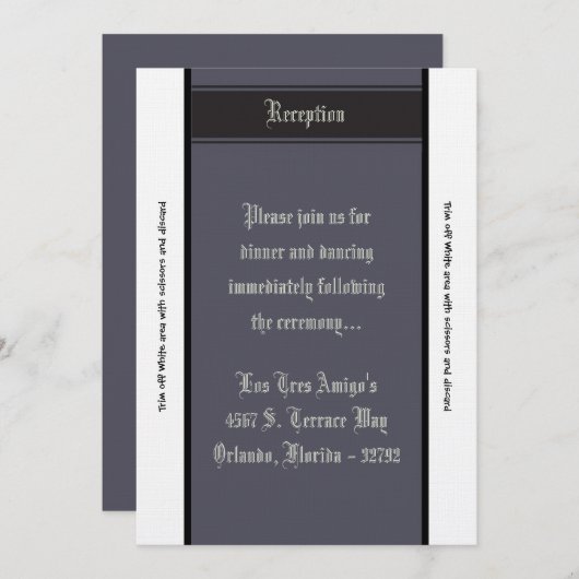 3.5x7 Opvangkaart - Zwarte Stropdas-affaire Kaart (Voorkant / Achterkant)