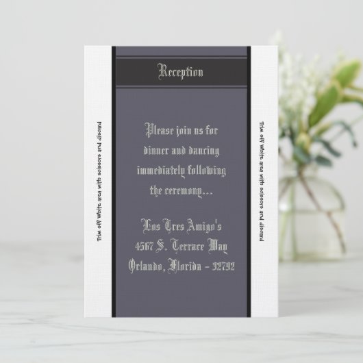 3.5x7 Opvangkaart - Zwarte Stropdas-affaire Kaart (Staand voorkant)