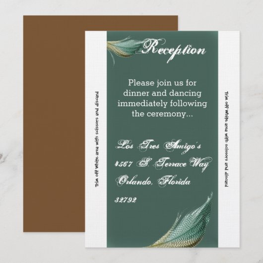 3.5x7 Receptie Kaart Animal Quail Feather Bird (Voorkant / Achterkant)