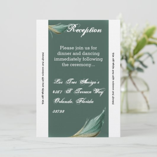 3.5x7 Receptie Kaart Animal Quail Feather Bird (Staand voorkant)