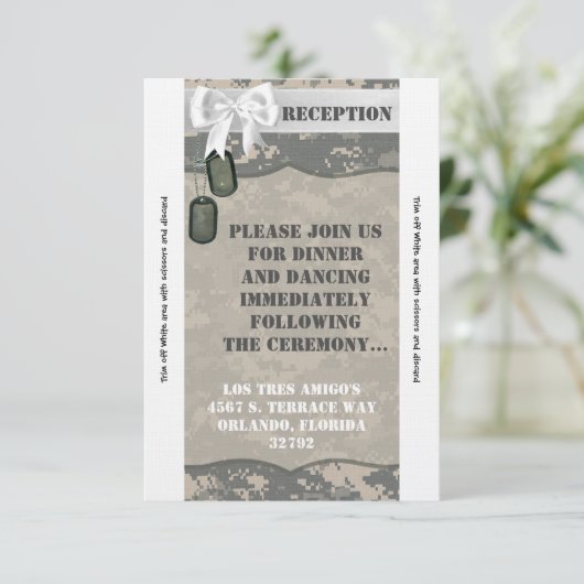 3.5x7 receptie Kaart ARMY ACU Uniform Camo Camoufl (Staand voorkant)