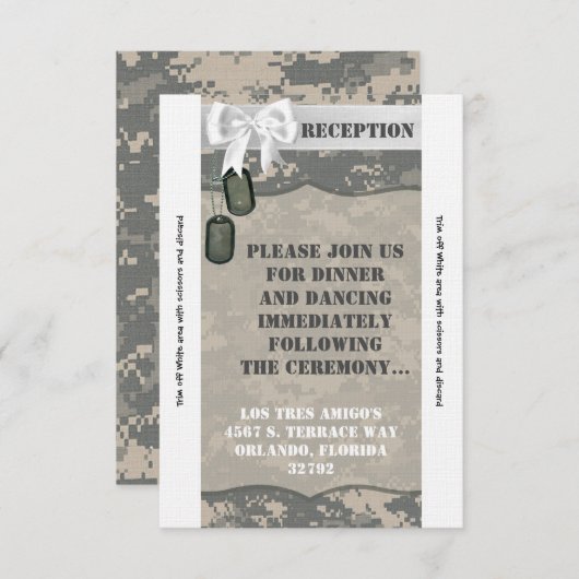 3.5x7 receptie Kaart ARMY ACU Uniform Camo Camoufl (Voorkant / Achterkant)