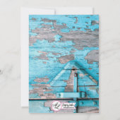 3.5x7 Receptie Kaart Blauw Hout Schuur Deurlaarzen (Achterkant)