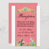 3.5x7 Receptie Kaart Boheemse Cactus Succulenten D (Voorkant / Achterkant)