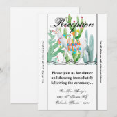 3.5x7 Receptie Kaart Boho Llama Bohemian Cacti Des (Voorkant / Achterkant)