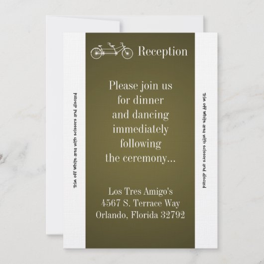 3.5x7 Receptie Kaart Bruin Dubbele Fiets (Voorkant)