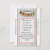 3.5x7 Receptie Kaart Burlap Mr. en Mrs. Banner (Voorkant)