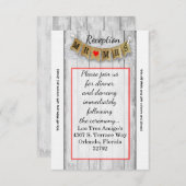 3.5x7 Receptie Kaart Burlap Mr. en Mrs. Banner (Voorkant / Achterkant)