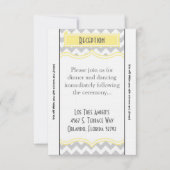 3.5x7 Receptie Kaart Chevron Stripe Geel Geel (Voorkant)