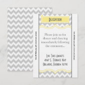 3.5x7 Receptie Kaart Chevron Stripe Geel Geel (Voorkant / Achterkant)