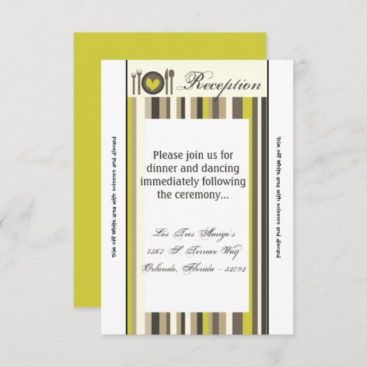 3.5x7 Receptie Kaart China Bord Silverware Plaats (Voorkant / Achterkant)