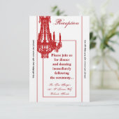 3.5x7 Receptie-Kaart Crystal Chandelier Glitz Glam Kaart (Staand voorkant)