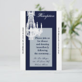 3.5x7 Receptie-Kaart Crystal Chandelier Glitz Glam Kaart (Staand voorkant)