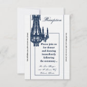 3.5x7 Receptie-Kaart Crystal Chandelier Glitz Glam Kaart (Voorkant)