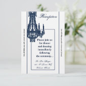 3.5x7 Receptie-Kaart Crystal Chandelier Glitz Glam Kaart (Staand voorkant)