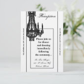 3.5x7 Receptie-Kaart Crystal Chandelier Glitz Glam Kaart (Staand voorkant)