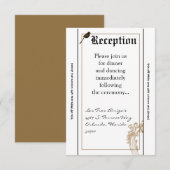 3.5x7 Receptie Kaart Formele Tortelduifjes Duif Du (Voorkant / Achterkant)