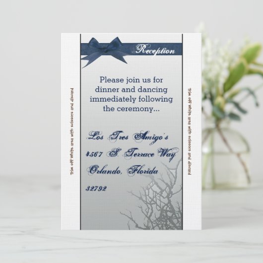 3.5x7 Receptie Kaart Frosted Glass gebarsten spieg (Staand voorkant)