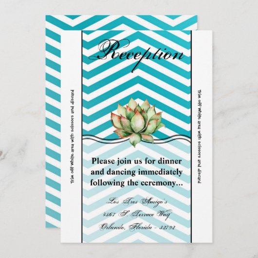 3.5x7 Receptie Kaart GBoho Cacti Cactus Succulent (Voorkant / Achterkant)