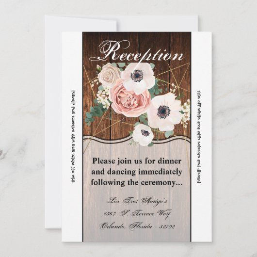 3.5x7 Receptie Kaart Geometrisch Land Schuur Hout (Voorkant)