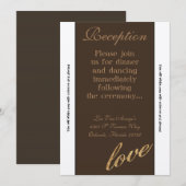 3.5x7 Receptie Kaart Goudfolie Glitter Liefde (Voorkant / Achterkant)