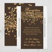 3.5x7 Receptie Kaart Goudfolie Herfst Herfst Tree (Voorkant / Achterkant)