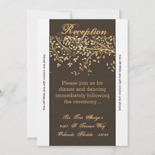 3.5x7 Receptie Kaart Goudfolie Herfst Herfst Tree (Voorkant)