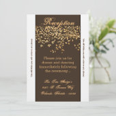 3.5x7 Receptie Kaart Goudfolie Herfst Herfst Tree (Staand voorkant)