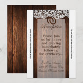 3.5x7 Receptie Kaart Hoefijzers op Barn Wood Lace (Voorkant / Achterkant)