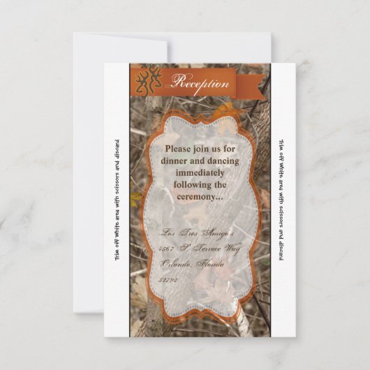 3.5x7 Receptie Kaart Jacht Paar Herten Doe Buck (Voorkant)