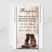 3.5x7 Receptie Kaart laarzen Landelijk Rustiek Wes (Voorkant)