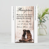 3.5x7 Receptie Kaart laarzen Landelijk Rustiek Wes (Staand voorkant)