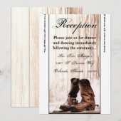 3.5x7 Receptie Kaart laarzen Landelijk Rustiek Wes (Voorkant / Achterkant)