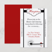 3.5x7 receptie Kaart Lady Bug Dandilion Flower Ins (Voorkant / Achterkant)