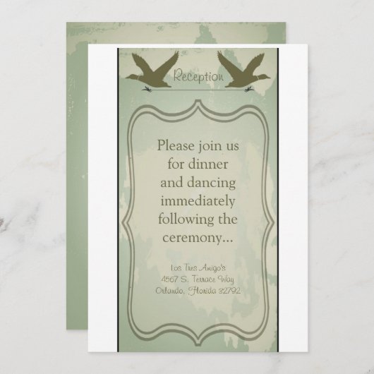 3.5x7 Receptie Kaart Land Eend Jacht Rustiek (Voorkant / Achterkant)