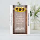 3.5x7 Receptie Kaart Land Zonnebloem Hout Kant (Staand voorkant)