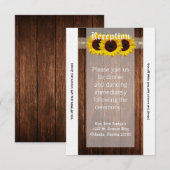 3.5x7 Receptie Kaart Land Zonnebloem Hout Kant (Voorkant / Achterkant)