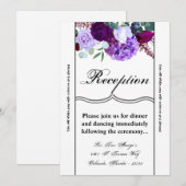 3.5x7 Receptie Kaart Lavendel Hibiscus op Wit (Voorkant / Achterkant)