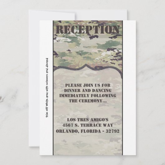 3.5x7 Receptie Kaart Leger Luchtmacht OCP Camo Uni (Voorkant)