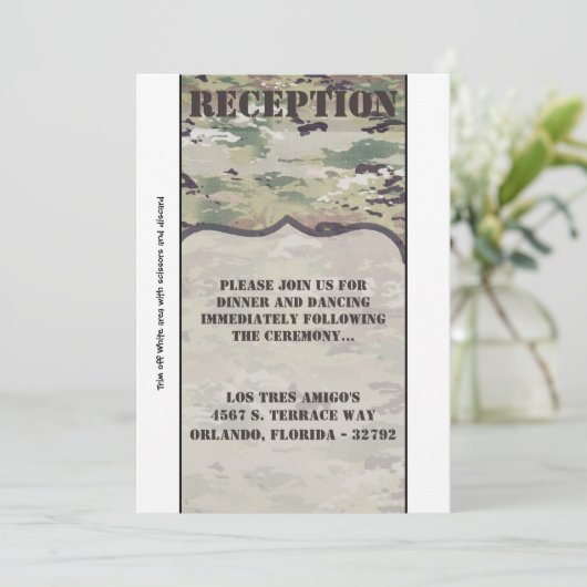 3.5x7 Receptie Kaart Leger Luchtmacht OCP Camo Uni (Staand voorkant)