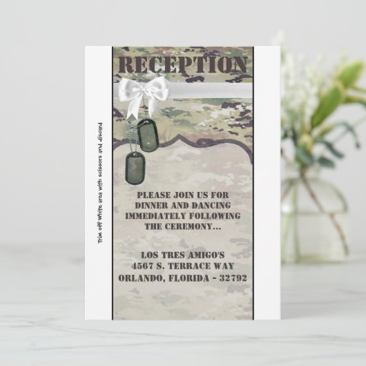 3.5x7 Receptie Kaart Leger Luchtmacht OCP Camo Uni (Staand voorkant)